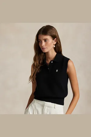 Ralph Lauren Katoenen cropped mouwloze Polo-trui