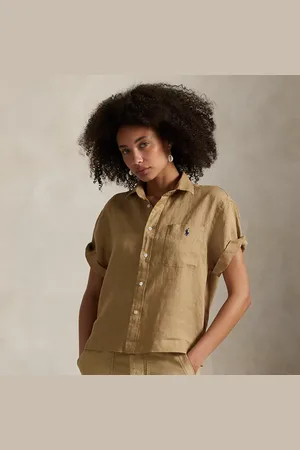 Ralph Lauren Linnen overhemd met korte mouwen