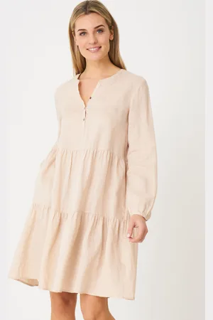 REPEAT cashmere Gelaagde linnen jurk