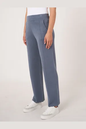 REPEAT cashmere Gebreide loungebroek van katoenmix
