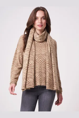 REPEAT cashmere Sjaal met zebraprint van cashmere melange