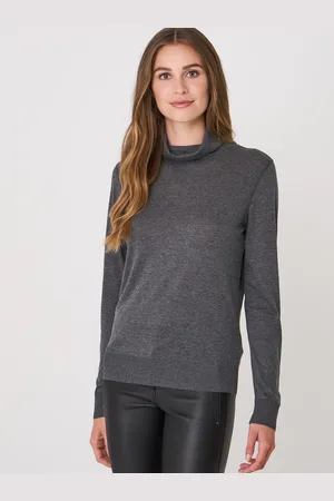 REPEAT cashmere Shirt met lange mouwen en rolkraag