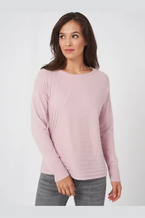 REPEAT cashmere Cashmere trui met diagonaal breisel