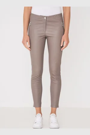 REPEAT cashmere Leren damesbroek