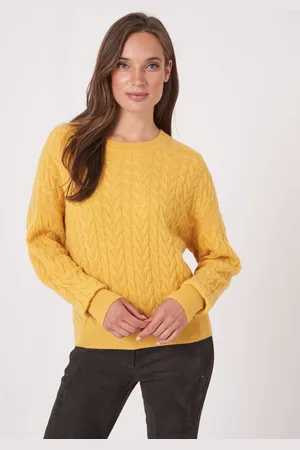 REPEAT cashmere Fijn gebreide kabeltrui van biologisch cashmere