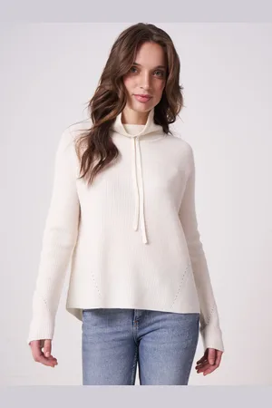 REPEAT cashmere A-lijn gebreide trui met opstaande kraag