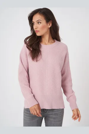 REPEAT cashmere Oversized gebreide trui met diagonale rib