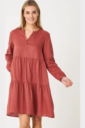 REPEAT cashmere Gelaagde linnen jurk