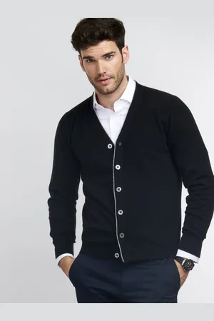 REPEAT cashmere Heren-vest met V-hals van cashmere