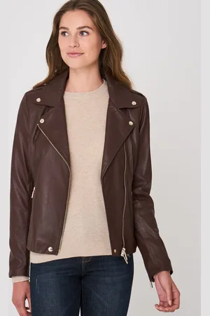 REPEAT cashmere Leren biker jas