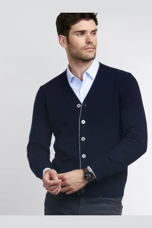 REPEAT cashmere Heren-vest met V-hals van cashmere