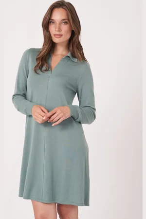 REPEAT cashmere Merinowollen jurk met polokraag