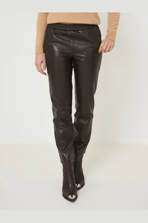 REPEAT cashmere Loose fit leren broek