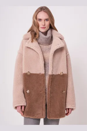REPEAT cashmere Halflange omkeerbare vegan wollen Teddy jas