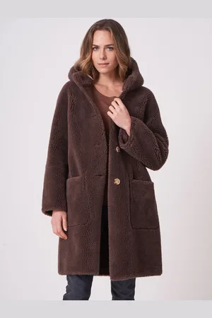 REPEAT cashmere Lange omkeerbare vegan wollen Teddy jas