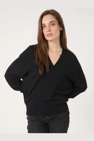 REPEAT cashmere Superfijn gebreide trui met V-hals