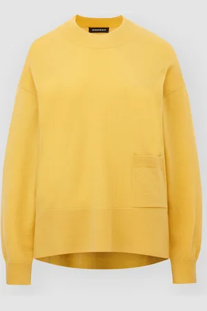 REPEAT cashmere Fijn gebreide trui met voorzak