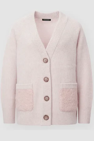 REPEAT cashmere Lamswollen cardigan met zakken
