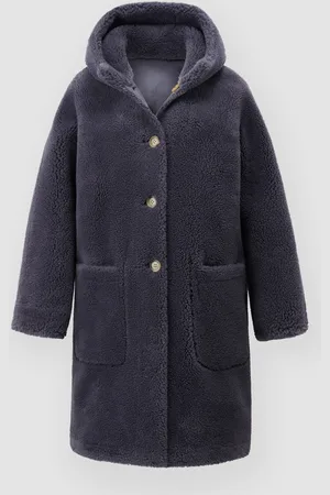 REPEAT cashmere Lange omkeerbare vegan wollen Teddy jas