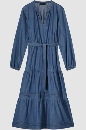 REPEAT cashmere Middellange gelaagde jurk