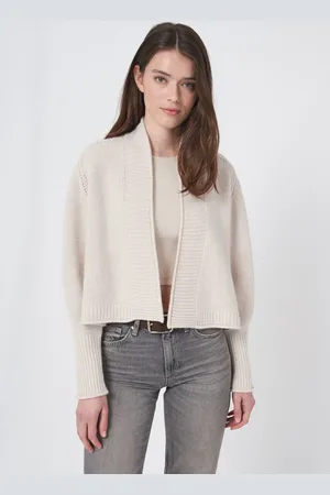 REPEAT cashmere Kort wollen vest met pointelle details