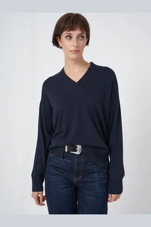 REPEAT cashmere Super fijn gebreide V-hals trui van cashmere mix
