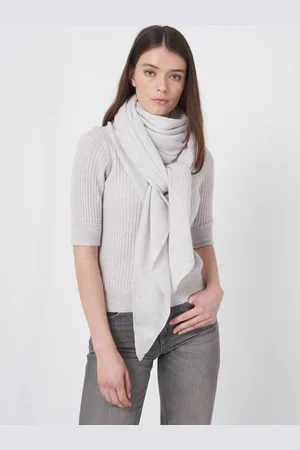 REPEAT cashmere Fijngebreide organisch cashmere driehoekige sjaal