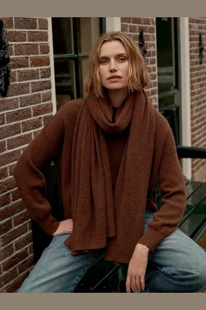 REPEAT cashmere Oversized sjaal met ribdetails