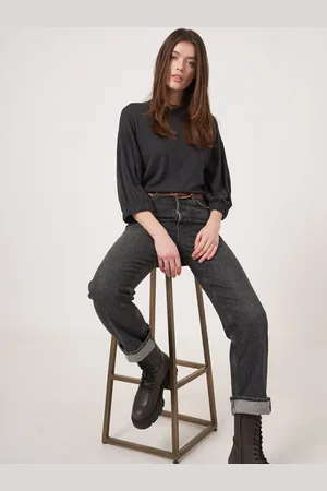 REPEAT cashmere Super fijn gebreide trui met oversized mouwen van cashmere mix