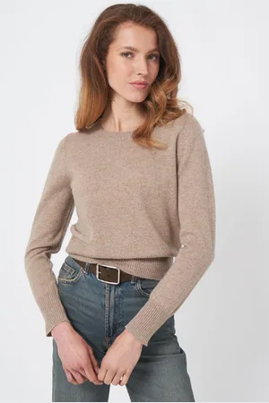 REPEAT cashmere Fijn gebreide cashmere trui met ronde hals