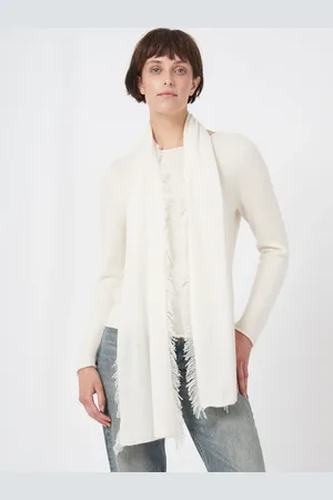 REPEAT cashmere Sjaal met franjes van biologisch cashmere