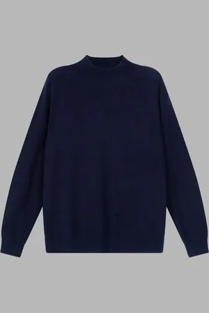REPEAT cashmere Naadloos gebreide cashmere trui met opstaande kraag