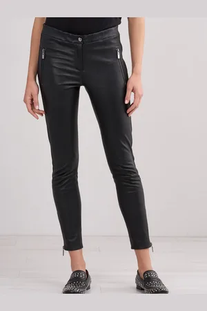 REPEAT cashmere Leren damesbroek