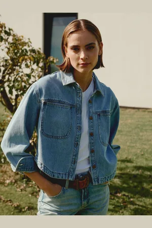 REPEAT cashmere Kort denim jasje