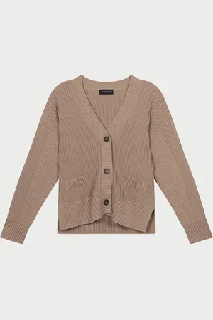 REPEAT cashmere Katoenen cardigan met verschillende gebreide texturen