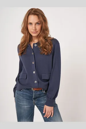 REPEAT cashmere Fijn gebreid vest met polokraag van katoenmix