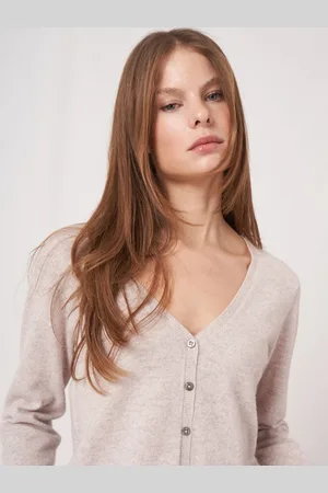 REPEAT cashmere Basic organisch cashmere vest met V-hals