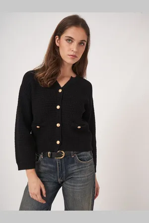 REPEAT cashmere Cardigan met textuur van zuiver katoen