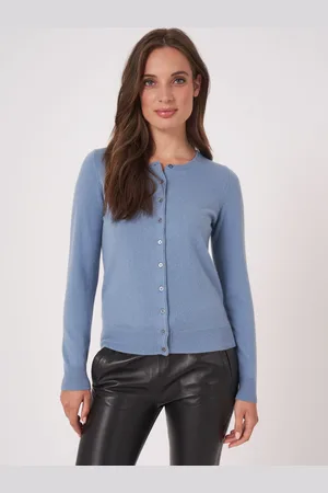 REPEAT cashmere Basic organisch cashmere vest met ronde hals