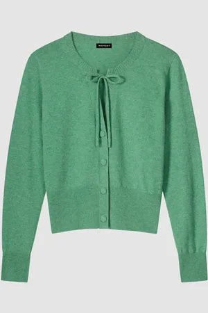 REPEAT cashmere Cashmere vest met strikkoord