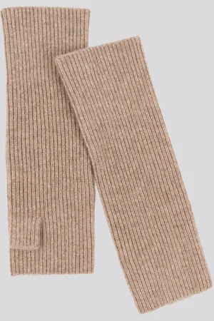 REPEAT cashmere Geribd gebreide vingerloze handschoenen van cashmere