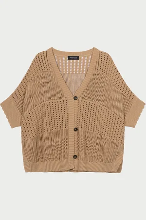 REPEAT cashmere Ajour poncho cardigan