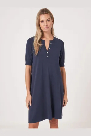 REPEAT cashmere Fijn gebreide jurk van katoenmix