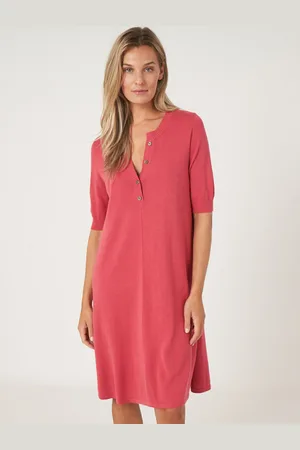REPEAT cashmere Fijn gebreide jurk van katoenmix
