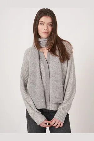 REPEAT cashmere Fijngebreide organisch cashmere sjaal