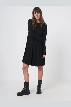 REPEAT cashmere Gebreide A-lijn jurk van merinowol
