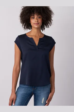 REPEAT cashmere Top met borstzakje
