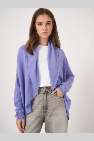 REPEAT cashmere Open organisch cashmere vest met sjaalkraag