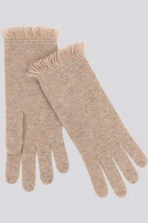 REPEAT cashmere Handschoenen met franjes van organisch cashmere