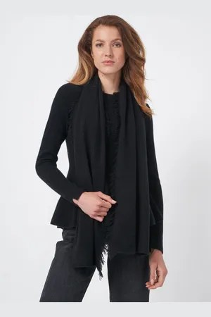 REPEAT cashmere Sjaal met franjes van biologisch cashmere